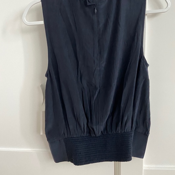 Frame Party Blouse 100% Silk Navy S NWT - Picture 6 of 6